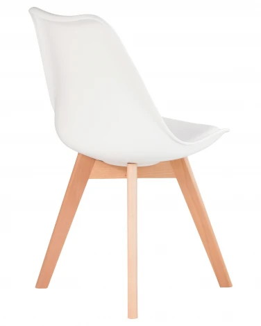 Набор 4 шт стул обеденный DOBRIN JERRY SOFT (ножки светлый бук, цвет сиденья белый (W-02))