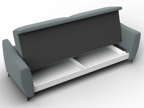 Диван-книжка Лига-095 НПБ (ДВП,ДСП,ЛДСП,Брус,Фанера,ЛДВП/Металл/Рогожка/Серый) Лига Диванов 132564