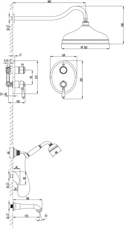 Душевой комплект Lemark Villa LM4822B