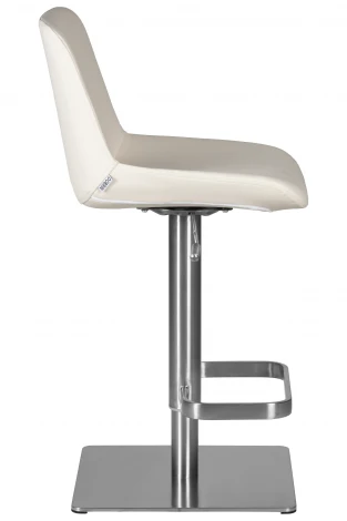 Стул барный DOBRIN ALDO (белый PU P23, основание из нержавеющей стали)