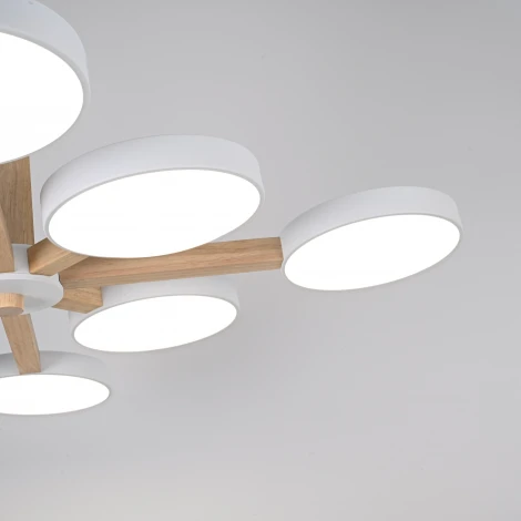 Потолочная люстра Wi-Fi на штанге Turna L8 White By ImperiumLoft Turna-B01 (LED, 220V, голосовое управление, умный дом - Алиса)