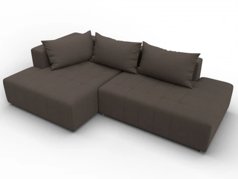 Диван угловой Лига-103 НПБ угол левый (ДСП,Брус,Фанера,Рогожка/Коричневый) Лига Диванов 134810L