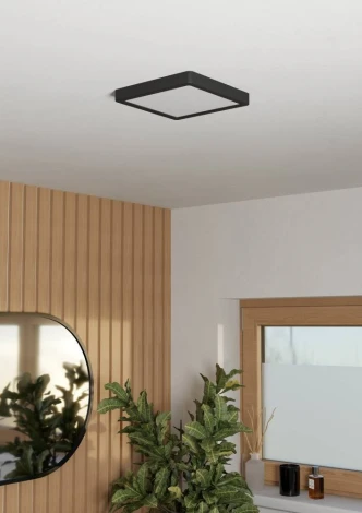 Настенно-потолочный светильник с регулировкой цветовой температуры Eglo Fueva 6 901329 10,5W(LED) 2700K, 4000K, 6500K, пластик, черный, белый