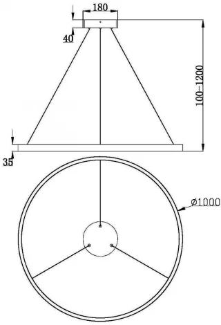 Подвесной светильник Maytoni Rim MOD058PL-L54BK (LED, 220V, на тросе, кольцо)