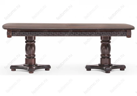 Стол Woodville Морнит 220(320)х110 орех темный / орех 483915