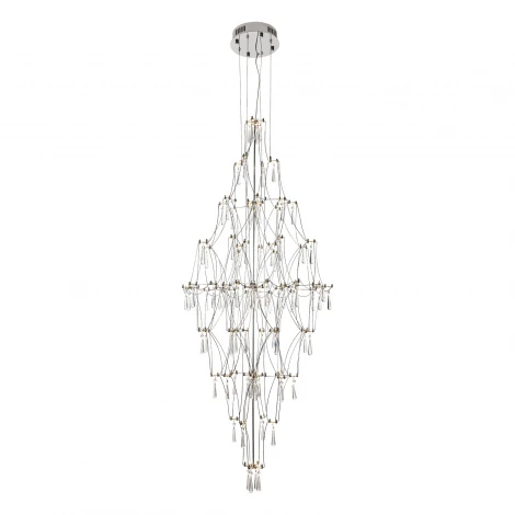 Подвесная люстра светодиодная хрустальная с пультом с регулировкой цветовой температуры Modelux ML.7826.600P CR