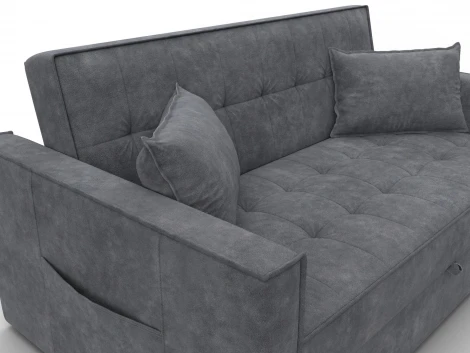 Диван прямой Лига-104 (140) (ЛДСП,Брус,Фанера,Велюр/Темно-серый) Лига Диванов 134864