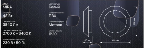 Светильник потолочный светодиодный диммируемый Ritter Mira 52210 2