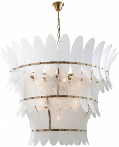 Подвесная большая люстра каскадная iLamp Gramercy 15602-19 ANB+CL (220V, на цепи)