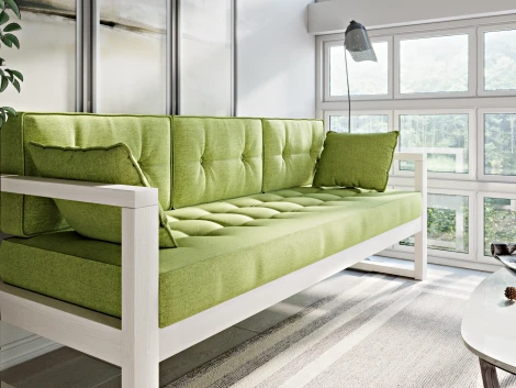 Диван Arsko Астер Б беленый дуб зеленая рогожка