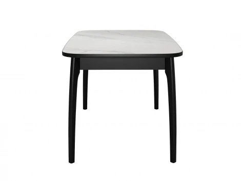 Стол DikLine MK15 Керамика Белый мрамор/подстолье черное/опоры черные арт.00-00079581