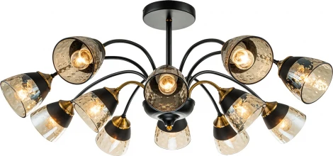 Потолочная люстра на штанге Escada Bouquet 1148/12P E27*40W Black/Brass (220V)