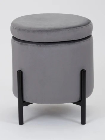 Пуф MyFar Фрэнк с ящиком темно-серый велюр MF1021-1