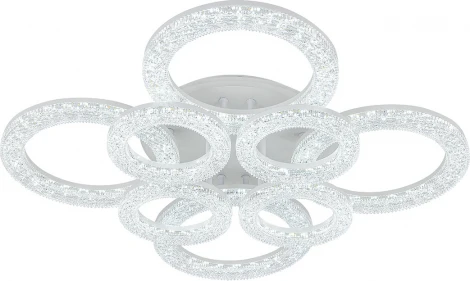 Потолочная люстра светодиодная Escada Alunit 10296/8LED BL 110Вт, с ПДУ, металл/акрил, белый/прозрачный (220V)