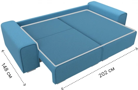 Диван угловой Лига-029 правый угол (Голубой/Рогожка) Лига Диванов арт.121933