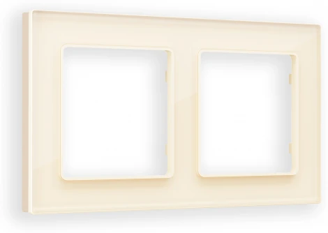 Рамка Ambrella Volt ALFA Platos (Бежевый Стекло закаленное натуральное) 2-ая AF380302