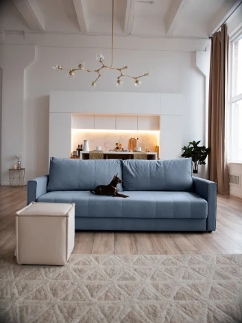 РИМИНИ Диван прямой синий D1 furniture арт.AAA4046011