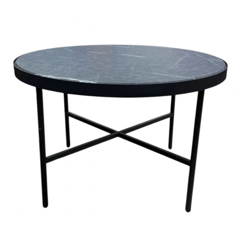 Стол журнальный МеталлАрт М011 БОЛЬШОЙ черный мрамор/черный Mebelik 009513
