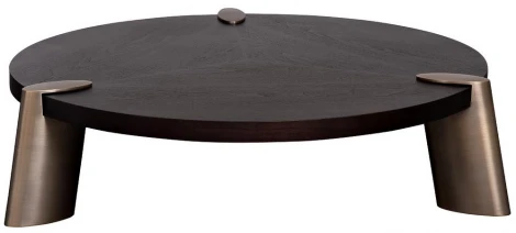 58DB-CT17191 Стол журнальн.Kong темный орех d138*33см,столешница d120 Garda Decor