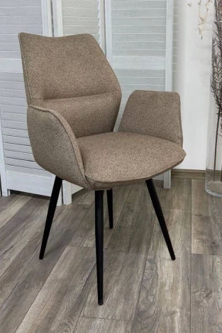 Стул ГРИН 360 град. поворот. цвет NS-05 Капучино, букле / черный каркас M-City 64744