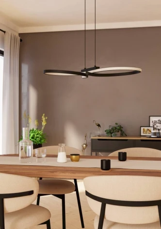 Подвесной светильник светодиодный Eglo Serpins 901267 21W(LED), алюминий, сталь, черный, пластик, белый, 3000K