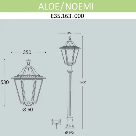 Наземный фонарь Fumagalli Noemi E35.163.000.WXH27 (220V, IP55)