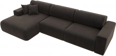 Диван угловой Лига-036 НПБ Классик Лонг левый угол (Коричневый/Велюр) Лига Диванов арт.121394L