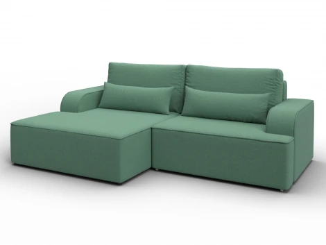 Диван угловой Лига-120 угол левый (ДСП,Брус,Фанера,ЛДС,Рогожка/Зеленый) Лига Диванов 137287L
