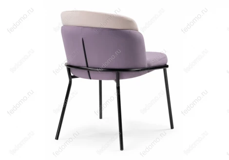 Стул Woodville на металлокаркасе Сиолим сливовый / кремовый / черный глянец 494469