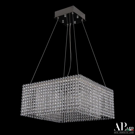 Подвесная люстра светодиодная APL LED Sicilia SH04.42.A.Ni.4000 (220V, хрусталь, на тросе)