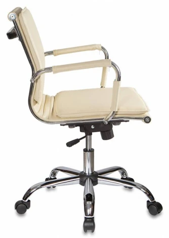 Кресло руководителя Бюрократ Ch-993-Low слоновая кость эко.кожа низк.спин. крестовина металл хром