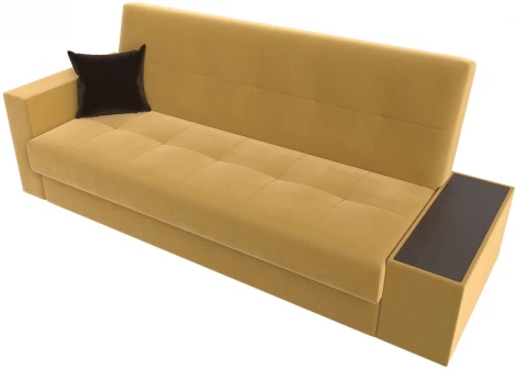Диван-книжка Лига-020 стол справа (Желтый,Коричневый/Микровельвет) Лига Диванов арт.118495