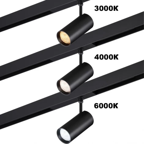 Трековый светильник трехфазный светодиодный Novotech Vector 359957 черный диммир. со сменой цв.температуры, пульт ДУ/Tuya Smart Life LED 12W 90-240V