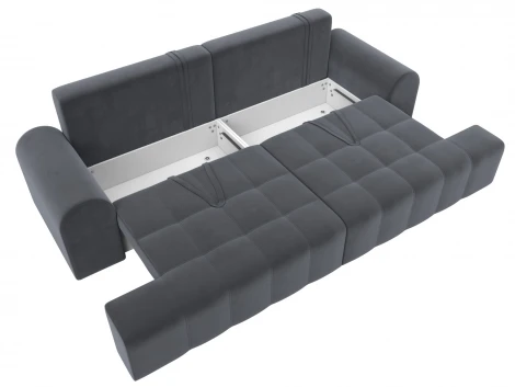 Диван прямой Лига-080 (ДСП/Пластик/Велюр/Серый) Лига Диванов 131117