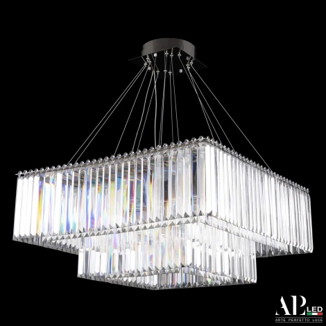 Подвесная люстра светодиодная APL LED Sicilia SH10.71.2D.A.Ni.4000 (220V, хрусталь, на тросе)