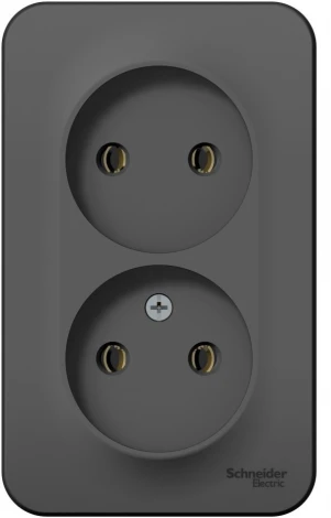 Розетка накладная двойная без заземления (антрацит) Systeme Electric Blanca BLNRA000206