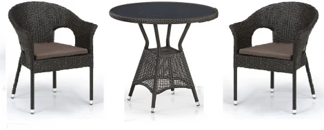 Комплект плетеной мебели T707ANS/Y79-W53 Brown (2+1) Afina