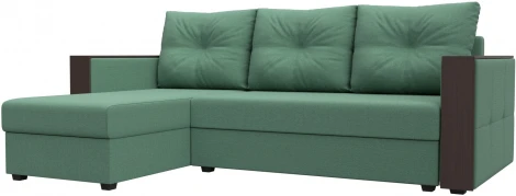 Диван угловой Валенсия Лайт левый угол (Зеленый/Рогожка) Лига Диванов арт.125972L