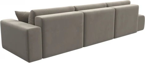 Диван прямой Лига-036 НПБ Модерн Лонг подлокотник справа (Бежевый/Микровельвет) Лига Диванов арт.121347