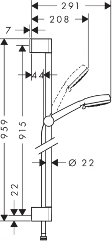Душевой гарнитур Hansgrohe Crometta 100 Vario Uni 26657400