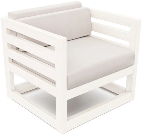 Кресло Arsko Магнус беленый дуб велюр светло-серый