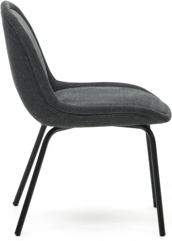 Aimin Стул из серой синели с черными стальными ножками La Forma (ex Julia Grup) арт.172694