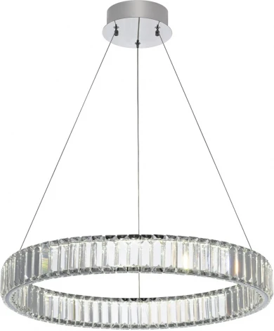 Подвесной светильник Citilux Чезаре CL338161 (регулировка яркости, LED, 220V, хрусталь, пульт управления, на тросе, кольцо)