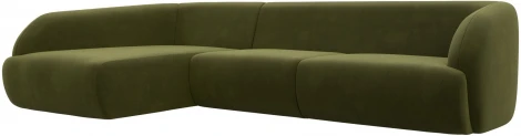 Диван угловой Лига-041 левый угол (Зеленый/Микровельвет) Лига Диванов арт.122182L