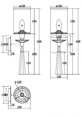 Бра Bianco MOD224WL-01BS (220V, круглые)