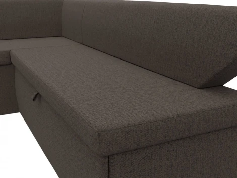 Диван кухонный угловой Омура левый угол (Коричневый/Рогожка) Лига Диванов арт.125896L