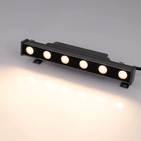 Линейный прожектор LED AR-LINE-300-6W Warm2700 (GR, 15x60 deg, 230V) (Arlight, IP65 Металл) 051767
