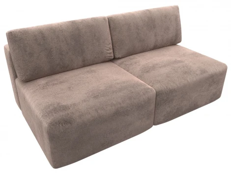 Диван прямой модульный Лига-060 НПБ (ЛДСП,Брус,Фанера/Пластик/Велюр/Бежевый) Лига Диванов 129456