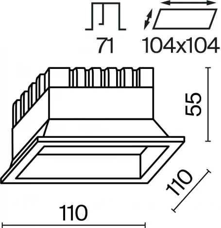 Встраиваемый светильник 12W Maytoni Okno DL056-12W3-4-6K-W (LED, 220V, круглые, IP44)