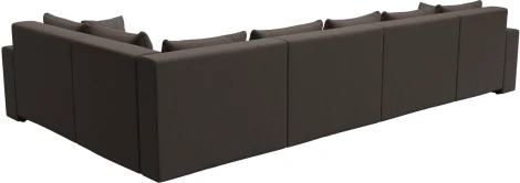 Диван П-образный Майами левый угол (Коричневый/Рогожка) Лига Диванов арт.122553L